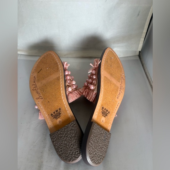 Sam Edelman Guthrie Pink Beaded ratan Sandals 8.5 - Picture 5 of 9